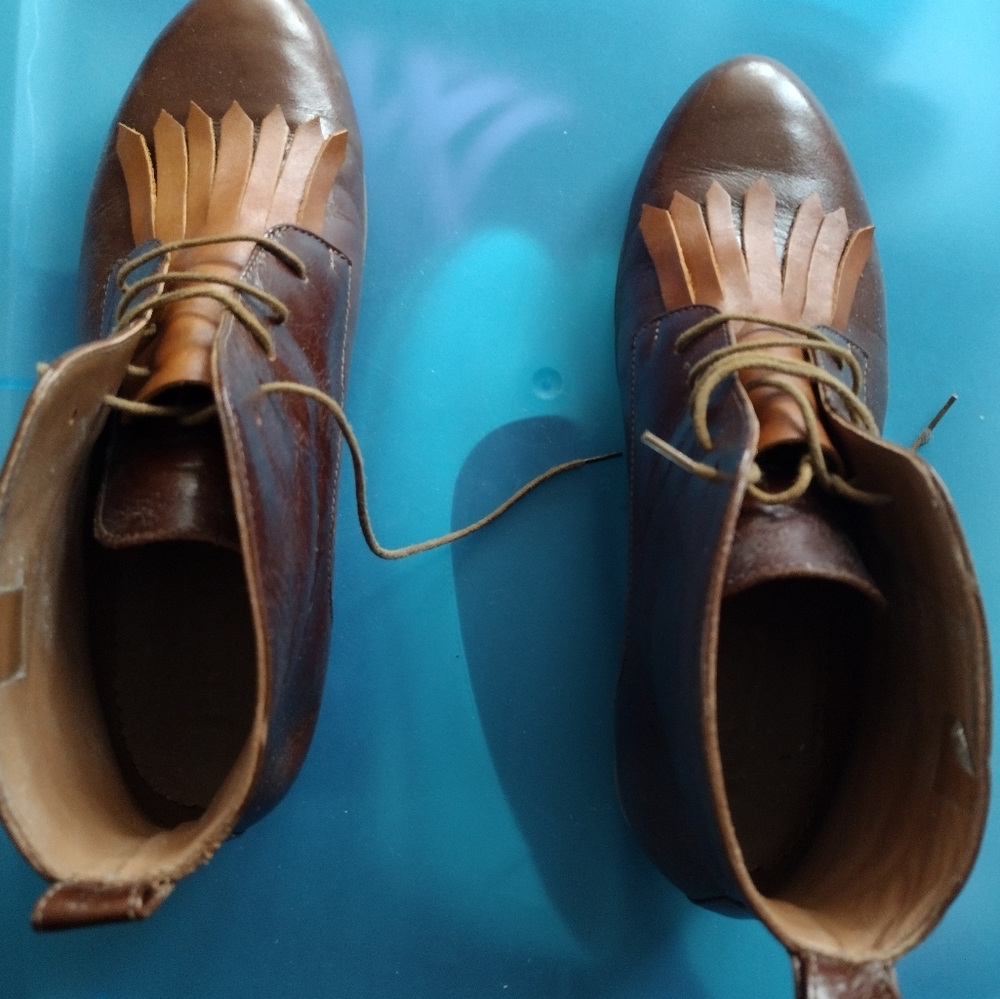 Size 11 Brown Faux Leather Boots